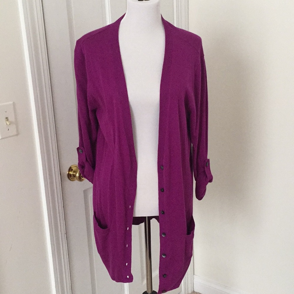 Purple boyfriend cardigan